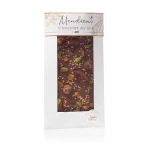 Tablette chocolat au lait 41% mendiant– 85g