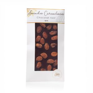 Tablette chocolat noir 64% Amandes caramélisées - 100g