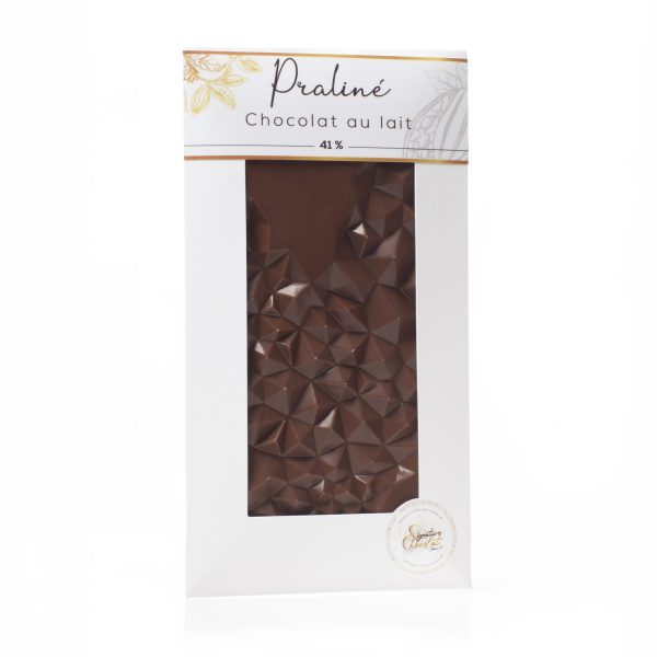 Tablette chocolat au lait 41 % praliné – 95g