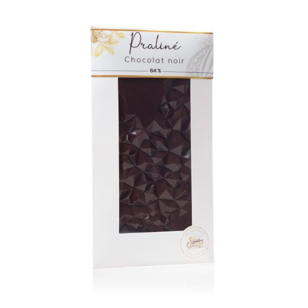 Tablette chocolat noir 64% praliné– 95g