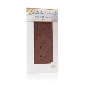 Tablette chocolat au lait 41% éclats de caramel – 85g